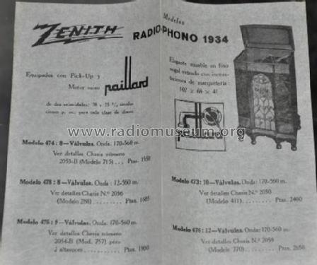 478 Ch= 2056; Zenith Radio Corp.; (ID = 2245169) Radio