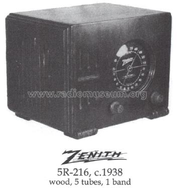 5R216 5-R-216 Ch=5526; Zenith Radio Corp.; (ID = 1486079) Radio