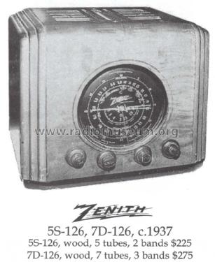 5S126 Ch= 5516; Zenith Radio Corp.; (ID = 1486060) Radio