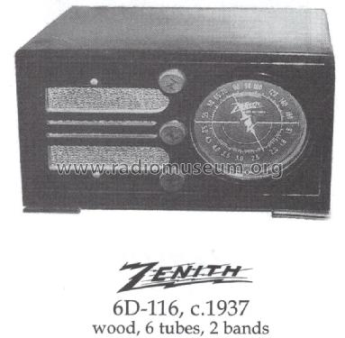 6D116 Ch=5633; Zenith Radio Corp.; (ID = 1486055) Radio