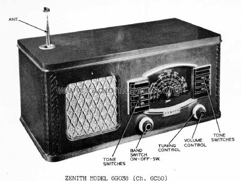 6G038 Ch=6C50; Zenith Radio Corp.; (ID = 942072) Radio