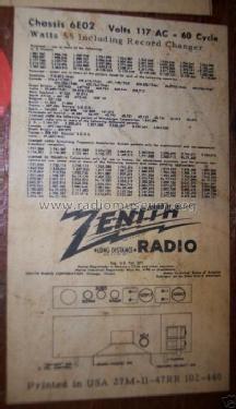 6R886 'Modern' Ch= 6E02; Zenith Radio Corp.; (ID = 220366) Radio
