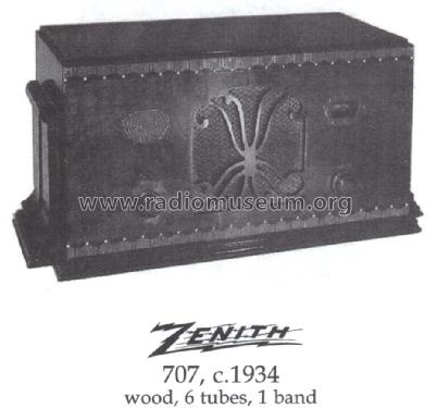707 Ch= 2052; Zenith Radio Corp.; (ID = 1487447) Radio