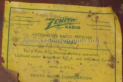 7M91D Ch=5706; Zenith Radio Corp.; (ID = 764510) Car Radio