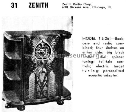 7S261 Ch=5709; Zenith Radio Corp.; (ID = 1006636) Radio