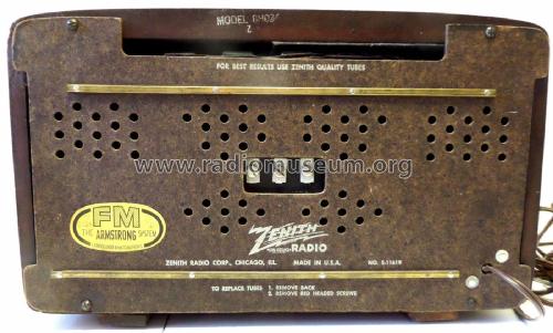 8H034Z Ch= 8C01Z; Zenith Radio Corp.; (ID = 2066218) Radio