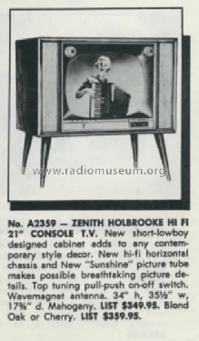 A2359EU Ch= 19A20U; Zenith Radio Corp.; (ID = 2785777) Television