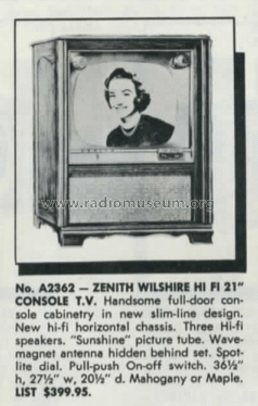A2362MU Ch= 19A20U; Zenith Radio Corp.; (ID = 2785780) Television