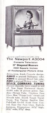 A3004 Ch= 17A21Q; Zenith Radio Corp.; (ID = 2468476) Television