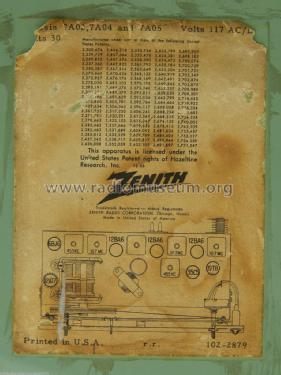 A723F Ch= 7A04; Zenith Radio Corp.; (ID = 2160565) Radio