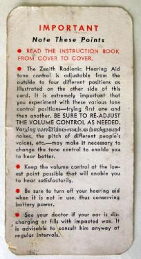 A-2-A Radionic Hearing Aid ; Zenith Radio Corp.; (ID = 1521615) Medicine