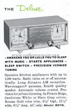 B516G 'The Deluxe' Ch= 5A09; Zenith Radio Corp.; (ID = 2033185) Radio