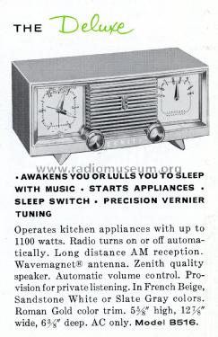 B516L 'The Deluxe' Ch= 5A09; Zenith Radio Corp.; (ID = 2033186) Radio