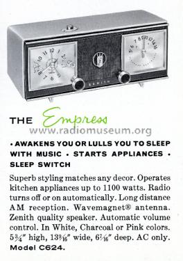 C624C Empress CH= 6C03; Zenith Radio Corp.; (ID = 2033200) Radio