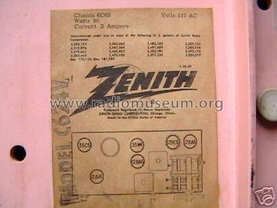 C624V Empress CH= 6C03; Zenith Radio Corp.; (ID = 158022) Radio