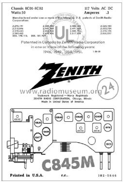 C845M 'The Super Interlude' Ch= 8C02; Zenith Radio Corp.; (ID = 2808146) Radio