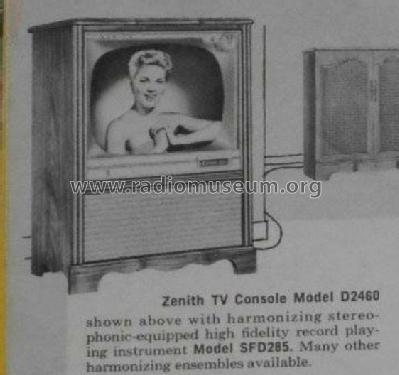 D2460M, R, MU, RU Ch= 17D20, U; Zenith Radio Corp.; (ID = 2440671) Television