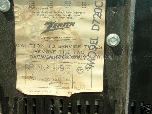 D720C 'The Major' Ch= 6D01; Zenith Radio Corp.; (ID = 158017) Radio