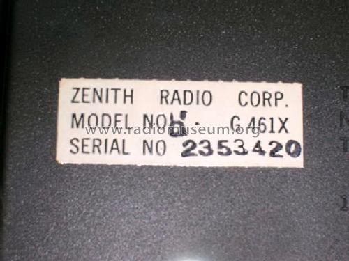 G461X ; Zenith Radio Corp.; (ID = 764719) Radio