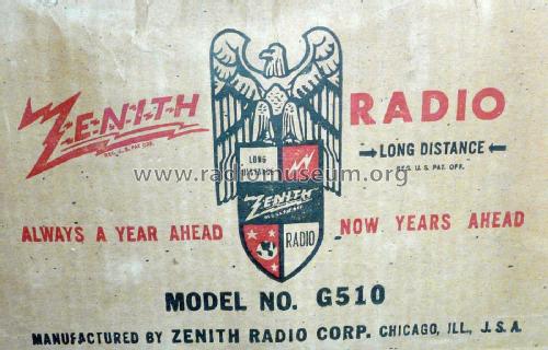 G510 Ch= 5G02; Zenith Radio Corp.; (ID = 1958470) Radio