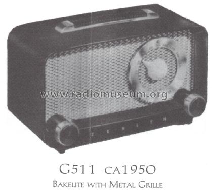 G511 Ch= 5G01; Zenith Radio Corp.; (ID = 1502854) Radio