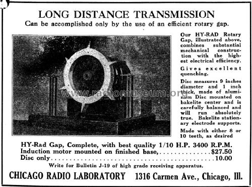 HY-Rad Rotary Spark Gap ; Zenith Radio Corp.; (ID = 1178933) Amateur-D