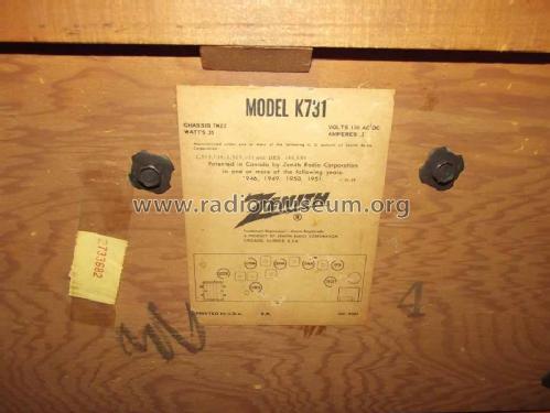 K731R Ch= 7K07; Zenith Radio Corp.; (ID = 1677903) Radio