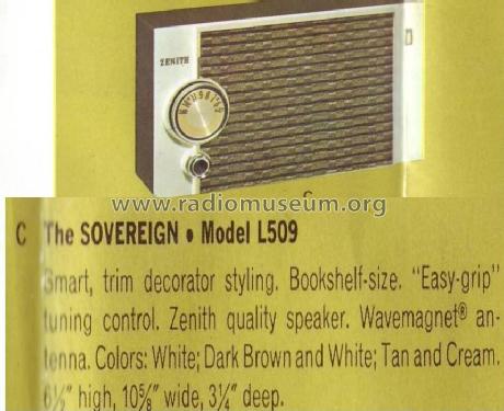 L509W 'Sovereign' Ch= 5J13; Zenith Radio Corp.; (ID = 323105) Radio