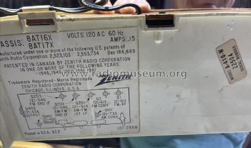A-410-W Long Distance Radio Ch= 8AT16X, 8AT17X ; Zenith Radio Corp.; (ID = 2851033) Radio