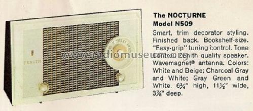 N509C The Nocturne Ch= 5N13; Zenith Radio Corp.; (ID = 1253196) Radio