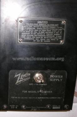 Power Supply ZE5 ZE-5; Zenith Radio Corp.; (ID = 3001251) Power-S