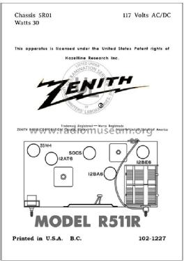 R511R Ch=5R01; Zenith Radio Corp.; (ID = 2851237) Radio