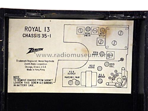 Royal 13Y Ch= 35-1; Zenith Radio Corp.; (ID = 2204874) Radio