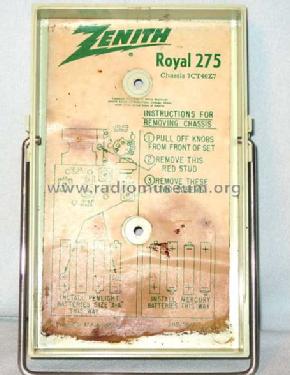 Royal 275-F Ch= 7CT40Z7; Zenith Radio Corp.; (ID = 2153375) Radio