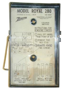 Royal 280-G Pocket Radio Ch=8MT40Z2; Zenith Radio Corp.; (ID = 989671) Radio
