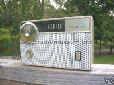 Royal 475 Table-Travel Radio Ch=7FT45Z1; Zenith Radio Corp.; (ID = 157980) Radio