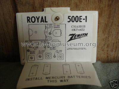 Royal 500E-1 Pocket Radio Ch= 8KT40Z2; Zenith Radio Corp.; (ID = 218889) Radio