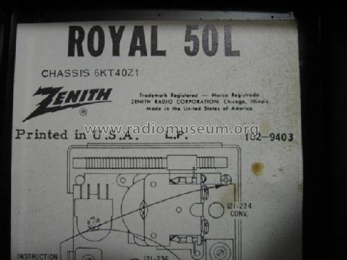 Royal 50YL Shirt Pocket Radio Ch= 6KT40Z1, 6KT40Z8; Zenith Radio Corp.; (ID = 1603234) Radio