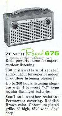 Royal 675-L Ch= 6CT41Z1; Zenith Radio Corp.; (ID = 2032648) Radio