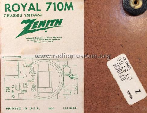 Royal 710-M Ch= 7MT44Z2; Zenith Radio Corp.; (ID = 2218412) Radio