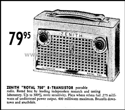 Royal 750 Ch=8AT41; Zenith Radio Corp.; (ID = 2821004) Radio