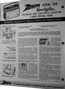 Royal 780G Ch=8GT42Z2; Zenith Radio Corp.; (ID = 1525886) Radio