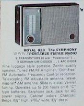 Royal 820 The Symphony Ch= 9LT42Z8; Zenith Radio Corp.; (ID = 1254855) Radio