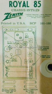 Royal 85G 8NT51Z9; Zenith Radio Corp.; (ID = 744263) Radio