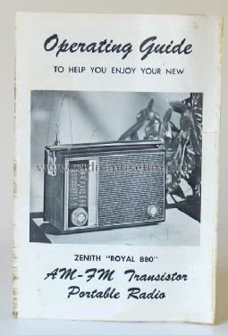 Royal 880 9KT42Z6 ; Zenith Radio Corp.; (ID = 251622) Radio