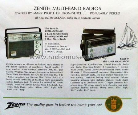 Royal 97 Super Navigator Direction Finder ; Zenith Radio Corp.; (ID = 1623689) Radio