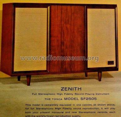 Sf2505e The Tosca Ch 5b29 R Player Zenith Radio Corp