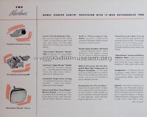 H2029R The Marlowe Ch= 20H20; Zenith Radio Corp.; (ID = 1791815) Télévision