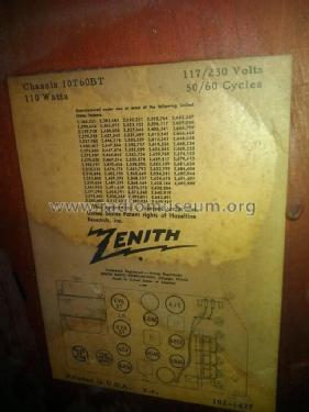 HFT1080BT Ch= 10T60BT; Zenith Radio Corp.; (ID = 2367452) Radio