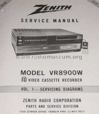 Video Director - Beta ß Video Cassette Recorder VR8900W; Zenith Radio Corp.; (ID = 1796787) R-Player